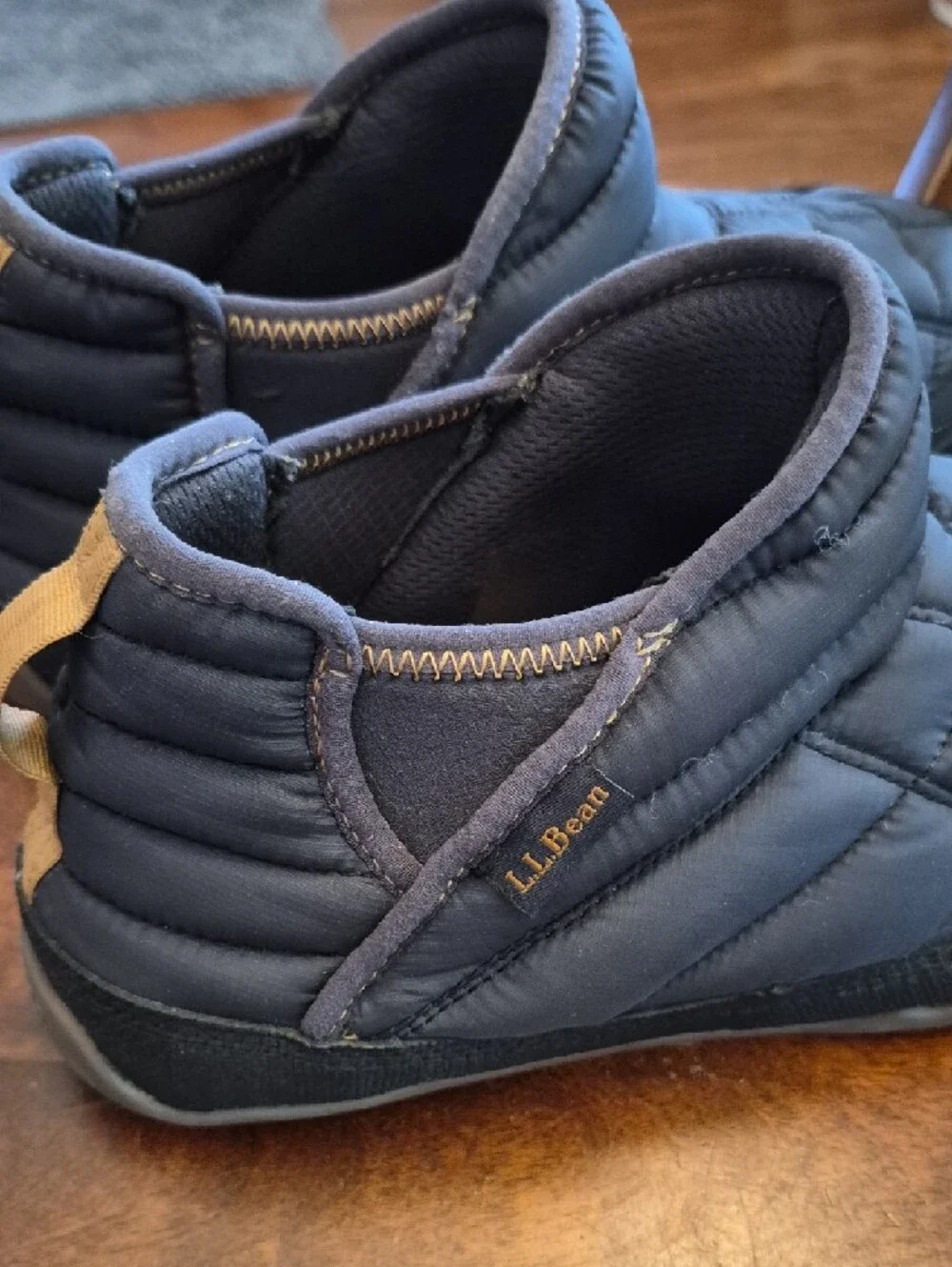 L.L. Bean Men's Quilted Slip-On‎ Snow Boots - Navy